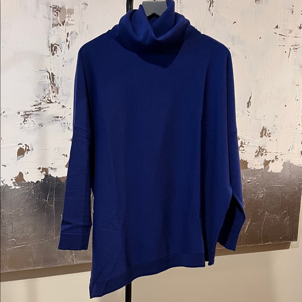 Eileen Fisher Rich Blue Turtleneck Sweater